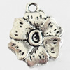 Pendant, Zinc Alloy Jewelry Findings, Lead-free, Flower, 18x22mm, Sold by Bag