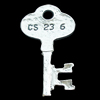 Pendant, Zinc Alloy Jewelry Findings, Lead-free, Key 22x42mm, Sold by Bag