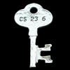Pendant, Zinc Alloy Jewelry Findings, Lead-free, Key 22x42mm, Sold by Bag