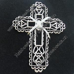 Pendant, Zinc Alloy Jewelry Findings, Lead-free, Cross 32x43mm, Sold by Bag