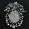 Zinc Alloy Cabochons Settings, Lead-free, Outside diameter:45x60mm, Interior diameter:20x27mm, Sold by Bag