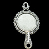 Zinc Alloy Pendant Settings, Lead-free, Outside diameter:36x68mm, Interior diameter:27mm, Sold by Bag