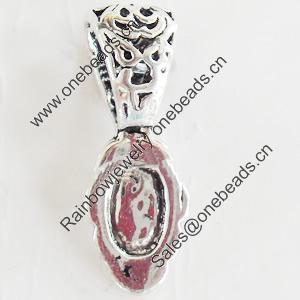 Pendant Bails，Fashion Zinc Alloy jewelry findings， 7x23mm, Sold by Bag