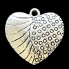 Pendant, Zinc Alloy Jewelry Findings, Lead-free, Heart 24x22mm, Sold by Bag