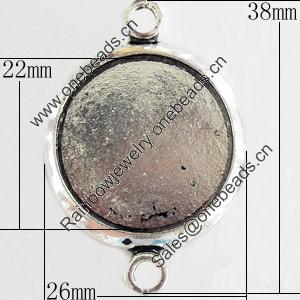 Zinc Alloy Connector Settings, Lead-free, Outside diameter:26x38mm Inside diameter:22mm, Sold by Bag