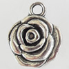 Pendant, Zinc Alloy Jewelry Findings, Lead-free, Flower, 15x19mm, Sold by Bag