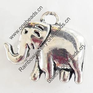 Pendant, Zinc Alloy Jewelry Findings, Lead-free, elephant, 20x18mm, Sold by Bag