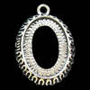 Zinc Alloy Pendant Settings, Lead-free, Outside diameter:20x30mm, Interior diameter:15x21mm, Sold by Bag