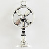 Pendant, Zinc Alloy Jewelry Findings, Lead-free, 12x26mm, Sold by Bag