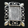 Zinc Alloy Cabochons Settings, Lead-free, Outside diameter:19x25mm, Interior diameter:10x15mm, Sold by Bag