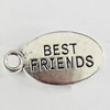 Pendant, Zinc Alloy Jewelry Findings, Lead-free, 10x18mm, Sold by Bag