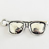 Pendant, Zinc Alloy Jewelry Findings, Lead-free, glasses, 27x8mm, Sold by Bag