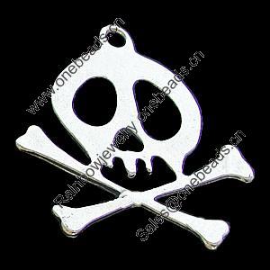 Pendant, Zinc Alloy Jewelry Findings, Lead-free, Skeleton 30x31mm, Sold by Bag