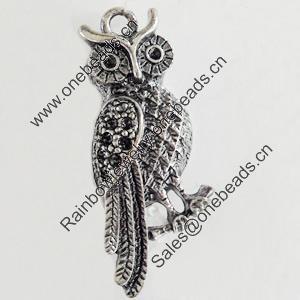 Pendant, Zinc Alloy Jewelry Findings, Lead-free, 12x33mm, Sold by Bag