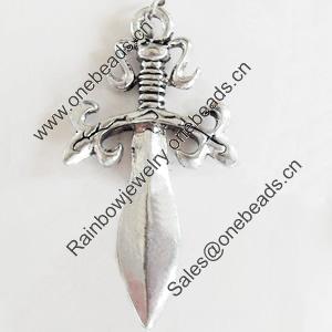 Pendant, Zinc Alloy Jewelry Findings, Lead-free, 19x36mm, Sold by Bag