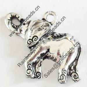 Pendant, Zinc Alloy Jewelry Findings, Lead-free, elephant, 26x22mm, Sold by Bag