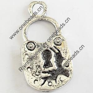 Pendant, Zinc Alloy Jewelry Findings, Lead-free, 10x28mm, Sold by Bag