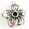 Pendant, Zinc Alloy Jewelry Findings, Lead-free, Flower, 21x23mm, Sold by Bag