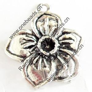 Pendant, Zinc Alloy Jewelry Findings, Lead-free, Flower, 21x23mm, Sold by Bag