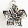 Pendant, Zinc Alloy Jewelry Findings, Lead-free, Flower, 22x27mm, Sold by Bag