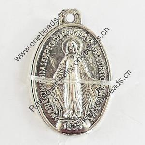Pendant, Zinc Alloy Jewelry Findings, Lead-free, 14x22mm, Sold by Bag