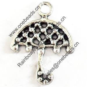 Pendant, Zinc Alloy Jewelry Findings, Lead-free, umbrella, 16x21mm, Sold by Bag