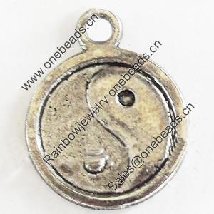 Pendant, Zinc Alloy Jewelry Findings, Lead-free, 13x16mm, Sold by Bag