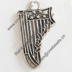 Pendant, Zinc Alloy Jewelry Findings, Lead-free, 15x29mm, Sold by Bag