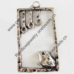 Pendant, Zinc Alloy Jewelry Findings, Lead-free, 18x33mm, Sold by Bag