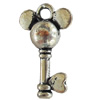 Pendant, Zinc Alloy Jewelry Findings, Lead-free, Key, 11x18mm, Sold by Bag