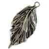 Pendant, Zinc Alloy Jewelry Findings, Lead-free, Leaf, 19x39mm, Sold by Bag