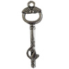 Pendant, Zinc Alloy Jewelry Findings, Lead-free, Key, 11x36mm, Sold by Bag