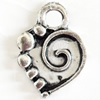 Pendant, Zinc Alloy Jewelry Findings, Lead-free, Heart, 10x13mm, Sold by Bag