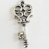 Pendant, Zinc Alloy Jewelry Findings, Lead-free, Key, 13x32mm, Sold by Bag