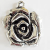 Pendant, Zinc Alloy Jewelry Findings, Lead-free, Flower, 28x31mm, Sold by Bag