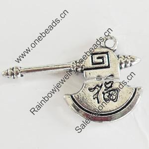 Pendant, Zinc Alloy Jewelry Findings, Lead-free, 24x15mm, Sold by Bag