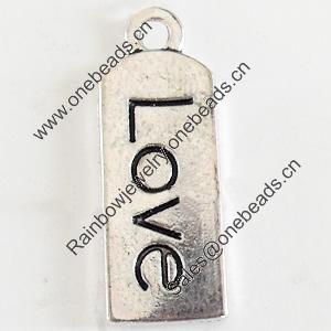 Pendant, Zinc Alloy Jewelry Findings, Lead-free, 8x22mm, Sold by Bag