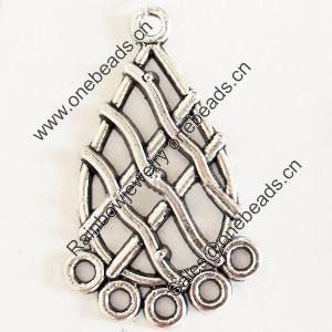 Connector, Zinc Alloy Jewelry Findings, Lead-free, 19x32mm, Sold by Bag