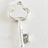 Pendant, Zinc Alloy Jewelry Findings, Lead-free, Key, 7x14mm, Sold by Bag