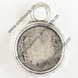 Zinc Alloy Pendant Settings, Lead-free, Outside diameter:12x16mm Inside diameter:10mm, Sold by Bag
