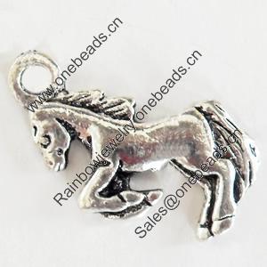 Pendant, Zinc Alloy Jewelry Findings, Lead-free, Horse, 20x11mm, Sold by Bag