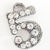 Zinc Alloy Charm/Pendant with Crystal, Lead-free, 13x30mm, Sold by Bag