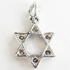 Pendant, Zinc Alloy Jewelry Findings, Lead-free, Star, 17x28mm, Sold by Bag