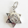 Pendant, Zinc Alloy Jewelry Findings, Lead-free, Star, 17x26mm, Sold by Bag