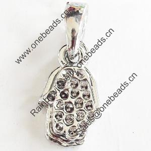 Pendant, Zinc Alloy Jewelry Findings, Lead-free, 8x20mm, Sold by Bag