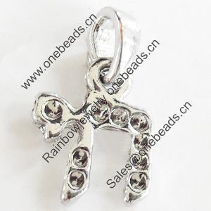 Pendant, Zinc Alloy Jewelry Findings, Lead-free, 12x18mm, Sold by Bag