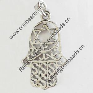 Pendant, Zinc Alloy Jewelry Findings, Lead-free, 20x36mm, Sold by Bag