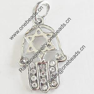 Pendant, Zinc Alloy Jewelry Findings, Lead-free, 17x31mm, Sold by Bag