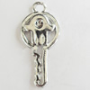 Pendant, Zinc Alloy Jewelry Findings, Lead-free, 12x26mm, Sold by Bag
