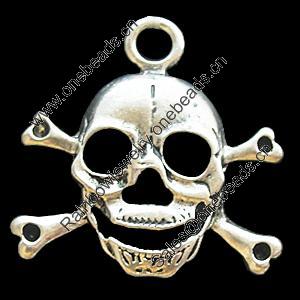 Pendant, Zinc Alloy Jewelry Findings, Lead-free, Skeleton 30x31mm, Sold by Bag